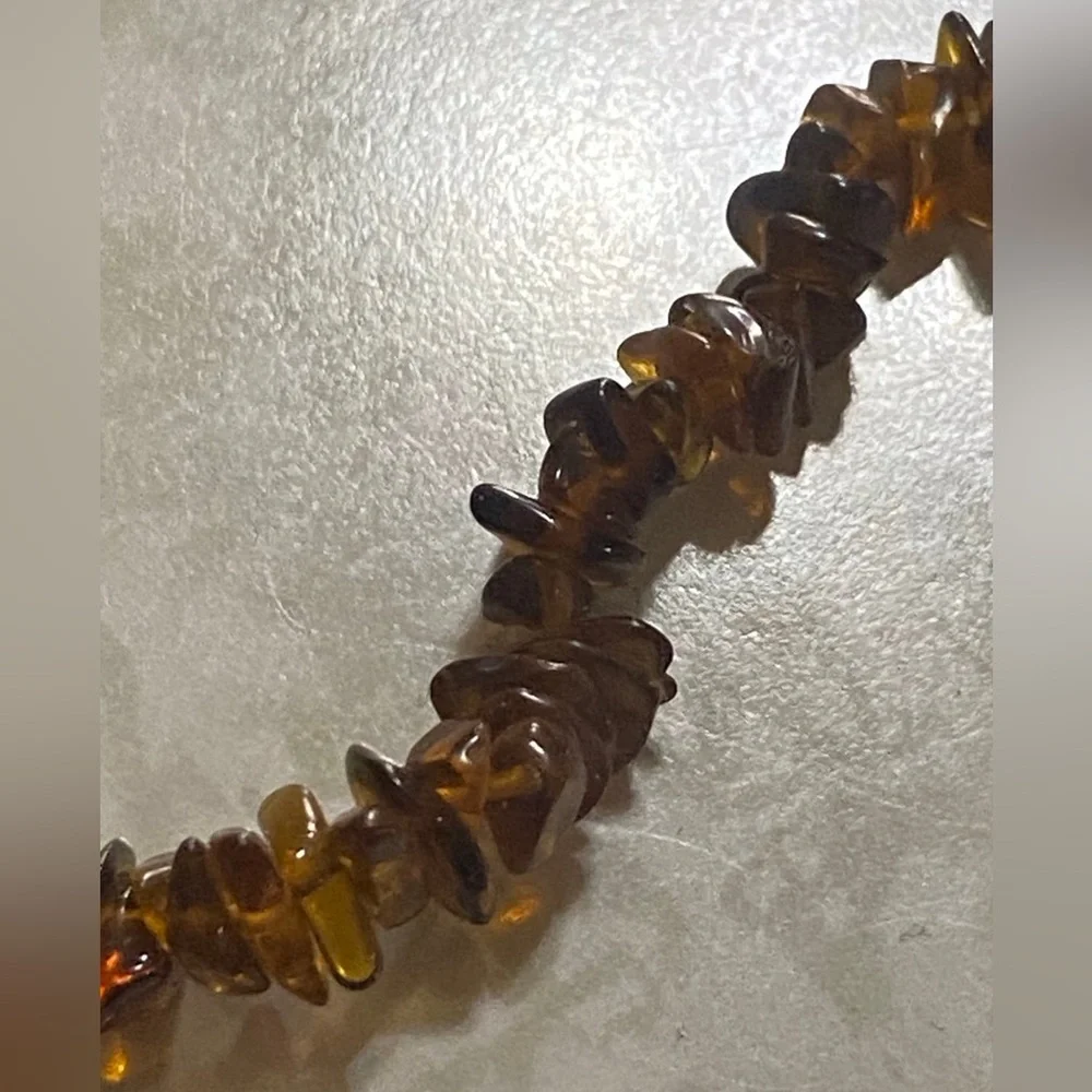 Genuine Amber Chip Bead Necklace #5026 💎